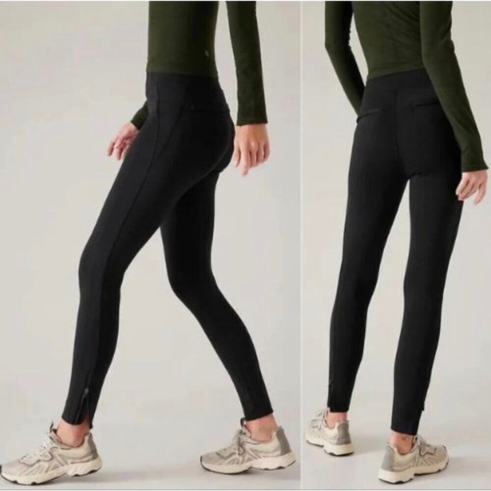 Athleta Delancey Skyline Sculptek Tight Black Ankle Zip Womens XS/P *EUC